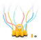 Garden Sprinkler, Automatic Lawn Water Sprinkler, Funny Octopus Lawn Garden Watering Equipment for Watering Your Plants Flowers and Kids Water Playing (Yellow)