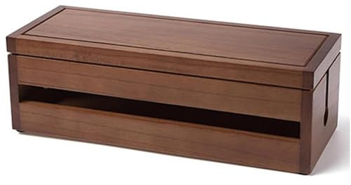 Cable Tidy Box,Tung Wood Box For Cable Management,Solid Wood Cable Management Box,Charger Power Cord Hideaway,Surge Protector For Home Office