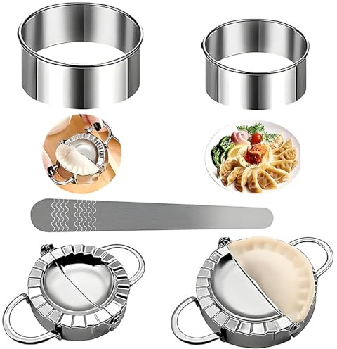 katmerio Ravioli Former 5 Stück Edelstahl Ravioli Dumpling Maker, Knödel-Hersteller Pierogie Ravioliformer Knödelform Tortellini Form, Hochwertiges Knödelmacher-Set aus Edelstahl, für Dumpling, Raviol