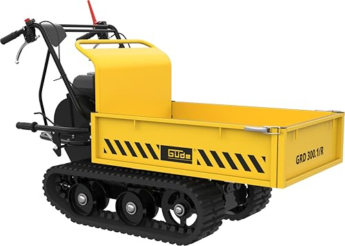Güde Raupendumper GRD 300.1/R (4-Takt-Motor, 196 cm³ Hubr., 4,1/5,6 (kW/PS), Vorwärtsgeschw. 3,47 km/h, max. Zuladung 300 kg, kippbare 110 l Mulde, wartungsfreies Zahnradgetr., Handgriffsteuerung)