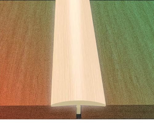 QSPNVFB PVC Forma di T Listello di Transizione Riduttore di Soglia, Autoadesivo Listello per Fughe per Pavimento Laminato Piastrelle Striscia Divisoria(Beige)