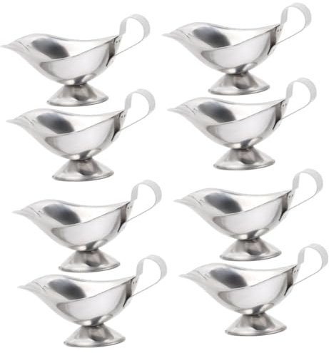 OKUMEYR 4sets Sturdy Stainless Steel Sauce Dishes Set 5oz Condiment Bowl Lids Stackable Serving Dishes for Gravy Dipping Sauce Cups Thanksgiving Everyday Use 2pcs*4