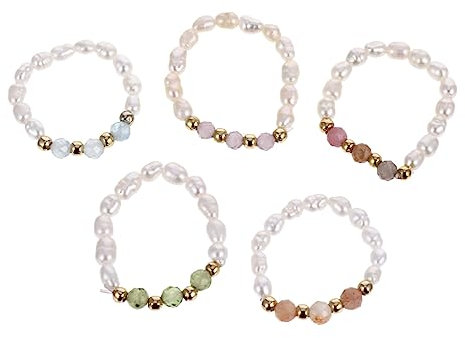 GALPADA 3stücke Teiliges Modischer Handgefertigter Perlen Und Kristallringe Vielseitige Fingeraccessoires Für Damen Für Und Outfit