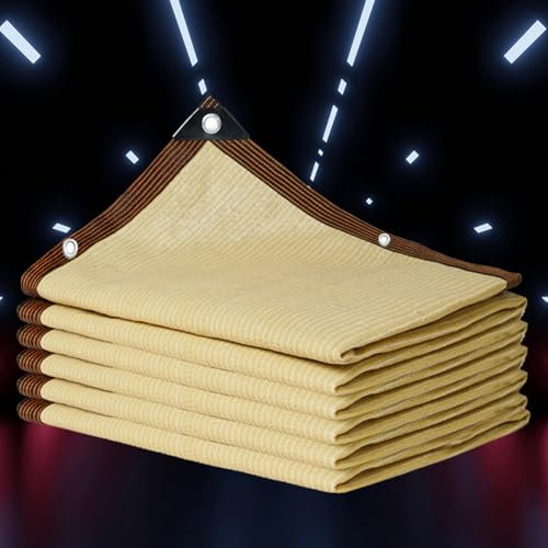 KSQP Rete Ombreggiante, Telo Ombreggiante Occhiellato Rete Oscurante Vela Ombra Tessuto Ombreggiante Traforato 90%-95% Resistente Ai Raggi UV Telo Parasole All'Aperto Giardino Patio,beige-3x4m
