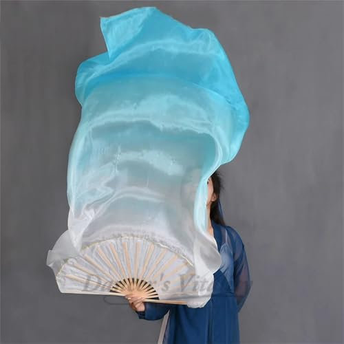 Zadaos Schleier aus natürlicher Seide, für Damen, Bauchtanz, Performance, Fan, Bauchtanz, Kostüme, Zubehör, Fächer, A5, 120 cm