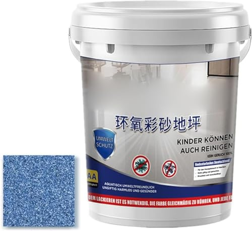 Epoxy Colored Sand Floor Paints, High-Gloss Marble Effect Epoxy Floor Coating, Waterproof Water-Based Epoxy Floors Paint (light blue)