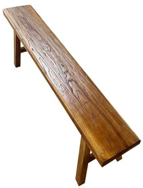 Banco de comedor de madera rústica, asiento de entrada estilo granja para dormitorio, 50 cm de largo, perfecto para comedor, entrada o decoración de final de cama.
