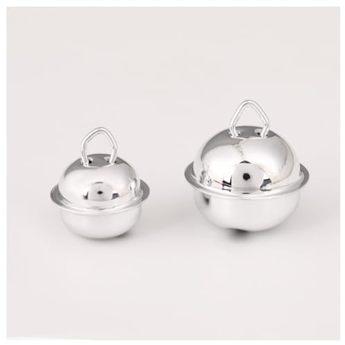 Hrlace 30 Stück Mini Glöckchen Weihnachtsglöckchen Bunt-Glöckchen zum Basteln Kleine Glocken mit Öse Jingle Bells für DIY Geschenkverpackung Schlüsselanhänger Weihnachten Dekoration Silber 17mm