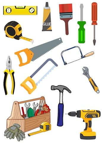 Edible print A4 Tools DIY theme Cake topper set cake decorations wafer card NOT-PRECUT- Birthday - Retirement Handy Man - toolbox