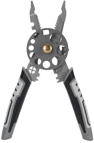 Pince à dénuder professionnelle multifonctionnelle et performante, avec manche ergonomique en caoutchouc, pour électriciens, ingénieurs et bricoleurs, acier Ni-Cr, 21,5 x 5 cm