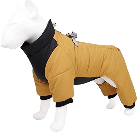Wasserdichter Hundemantel mit Beinen und Geschirr - Dicker Wintermantel für kleine, mittlere und große Hunde