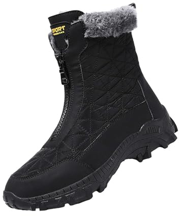 Generisch Chaussures de randonnée pour homme, bottes de neige épaisses et chaudes, chaussures de montagne antidérapantes, baskets de loisirs tendance, chaussures de sport haut de gamme, coupe-vent