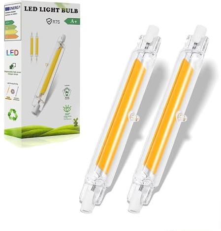 R7S Dimmable LED Light Bulb 20W J118 Warm White 3000K COB Filament Chip J Type Linear Light Bulb Double Ended Reflector Light 200W Halogen Replacement Energy Saving R7s Floodlight (4 Pack)