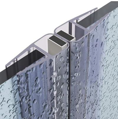 Gedotec Magnet-Duschlippendichtung für Duschtüren wasserabweisend - 1 Paar Magnetdichtung 180° OHNE ANSCHLAG - Duschdichtung 10-12 mm - Magnetduschdichtung PVC Länge: 2 m, Duschkabinen Dichtungen