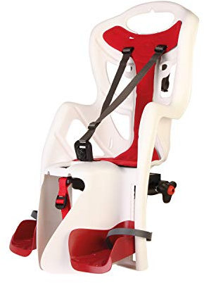 b bellelli Pepe - Fahrradrücksitz für Kinder bis 22 kg, von 3 bis 8 Jahren - Fixierung am Gepäckträger - Weiß