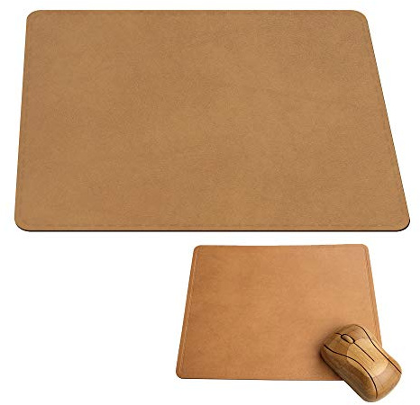 Schreibtischunterlage aus glatten Recycling-Leder 60x40cm braun, inkl. Mousepad