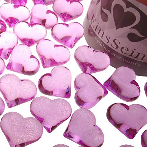 EinsSein 30x Cristales de Corazones brillantes Acrílico 22mm rosa boda decoración mesa decoracion corazon abalorios abalorio cristal san valentin para mesas relleno bolas acrilicas de decoraciones dia