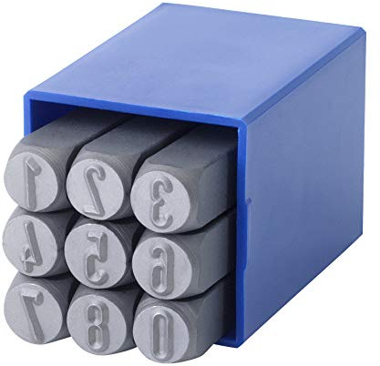 GRAVUREM-SR Standard-rund Schlagzahlen, Schlagstempel, Prägestempel, Einschlagzahlen - Zahlen 0-9 / 10mm