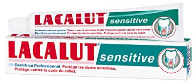 Lacalut SENSITIVE ZAHNCREME, 75ml Zahnpasta, spürbare Besserung bei schmerzempfindlichen Zähnen und Zahnhälsen, schützt vor Zahnhalskaries, 1x 75ml