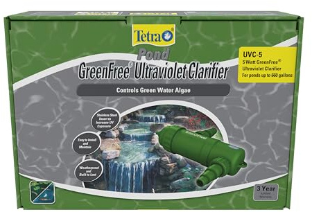 TetraPond UVC-5 GreenFree UV Clarifiers For Up To 660 Gallons, 5-Watt