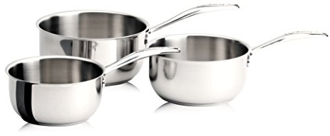 Cristel CWMS3C Série de 3 Casseroles + 1 Poignée INOX Amovible Cookway Master