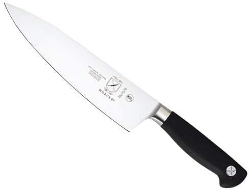 Mercer Culinary Genesis 8-Inch Stainless Steel Short Bolster Forged Chef's Knife, Black , M21078