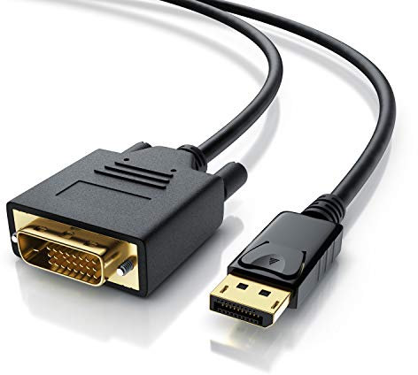 CSL - 3m HQ Premium DisplayPort DP auf DVI Kabel - Zertifiziert HDCP und EDID - Full HD Ausflösung - 24K vergoldete Kontakte 3 fach Schirmung