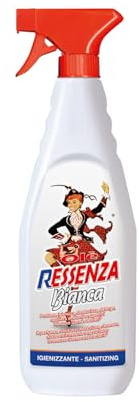 Olè Ressenza Detergente Profumato 750 ml - Profumatore Ambiente 5 in 1 Spray Igienizzante Multiuso per Pavimenti e Superfici - Profuma, Igienizza, Deodorizza, Deterge e Spolvera - Bianca