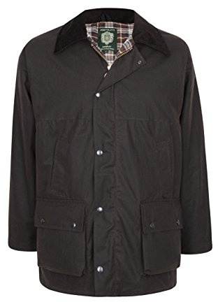 Portmann Veste cirée rembourrée de qualité supérieure pour homme fabriquée au Royaume-Uni, marron, L