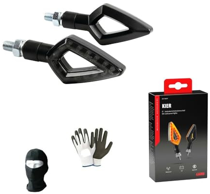 Compatible avec Honda VT 750 C2 Shadow Paire de Clignotants à LED 12 V pour Moto Lampe 90247 Kier homologuée indicateur de Direction Noir avec lumière Orange.