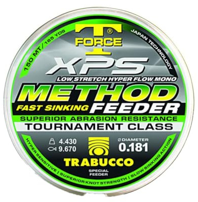 Trabucco Filo da Pesca XPS Method Feeder T-Force 0.255 mm 7.95 kg 150 m Affondante Ideale per Tutte Le Tecniche di Pesca