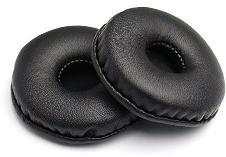 Set di cuscinetti auricolari di ricambio in pelle per la maggior parte dei modelli di cuffie: diametro universale 55 mm (1 paio nero)
