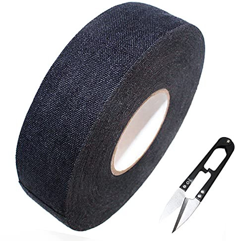 LBING Schläger Tape Hockeyschläger Tape 25M Rutsch Griffband Sporttape Eishockey Griffband Schlägertape Mit 1 Stück Schere (Schwarz)