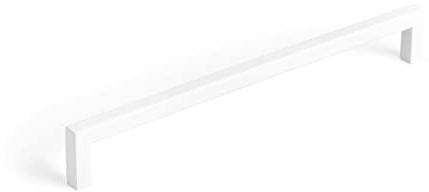 Gedotec Stangengriff lang | DER U | Möbelgriff Weiss matt Länge: 328 mm - Bohrabstand: 320 mm | 1 Stück | Relinggriff für Küche mit Zubehör | Griff Möbel | Schrankgriffe Badezimmer-Schrank