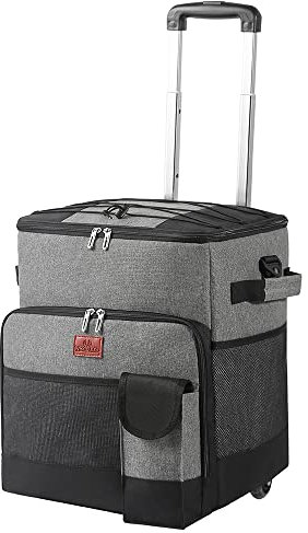 Enfriador suave con ruedas, ruedas desmontables, aislante, nevera portatil, enfriador plegable sobre ruedas, adecuado para ir de compras, picnic, barbacoa, playa