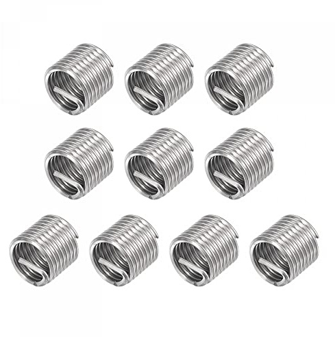 uxcell Wire Thread Inserts 5/8-11 UNC 1.5D 304 Stainless Steel Helical Type Coiled Wire Screw Repair Threaded Sleeve Steel Sheath 10pcs