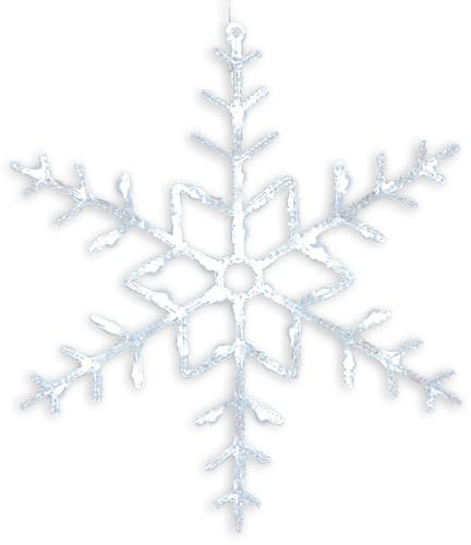 Schneeflocke 42 LED Leuchtfarbe weiß Ø 55 cm Trafo Timer Weihnachts-Beleuchtung Weihnachtsdeko Leuchtstern Adventsstern Festtags-Deko Xmas-Deko
