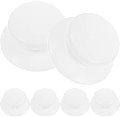 BESTonZON Universal Pot Lid Handles 6pcs White Lid Knobs Replacement for Kitchen Steaming Pots Woks