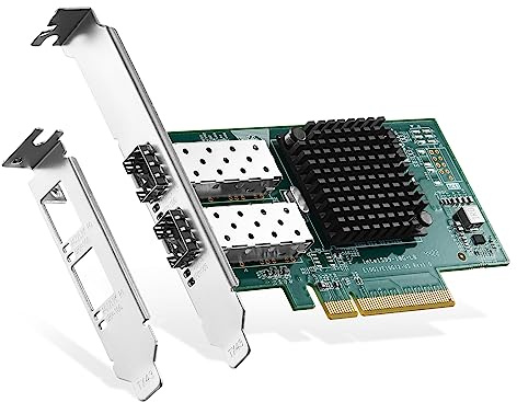 Adaptador de red SFP+ PCIe de 2 puertos 10G, controlador LAN Intel X520 82599, tarjeta NIC de ranura SFP+ de 10G/1G para Windows/Linux/VMware