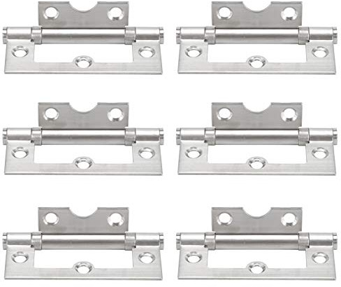 6PCS Heavy Duty Stainless Steel Flush Hinge, Ball Bearing Mute Hinges, Butt Hinges for Door, Cupboard, Gate, Windows, Closet, Drawer, Boxes Internal External Doors