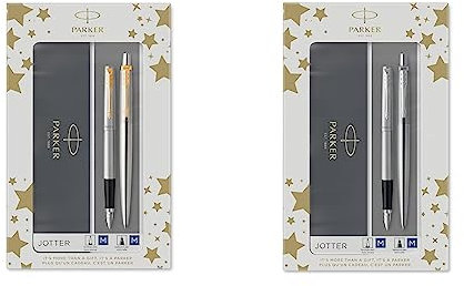 PARKER Jotter Duo-Geschenkset mit Kugelschreiber und Füller & Jotter Duo-Geschenkset mit Kugelschreiber und Füller | Edelstahl mit Chromzierteilen