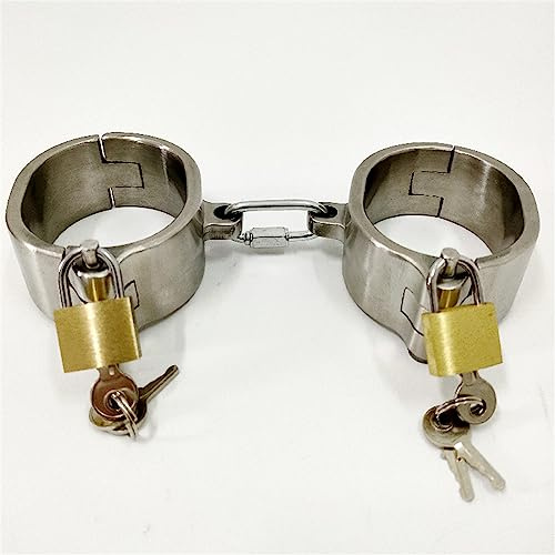 LIMKOO Schwer Metall Handschellen Fußfesseln Mit Eisenkette Handfesseln Fußschellen Halsband SM Bondage Sets Hand Fuß Fessel Sklaven Sexspielzeug Fesselset für Frauen und Männer,Männer