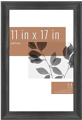MCS Classic Studio Gallery Frame, Black Woodgrain, 11 x 17 in, Single, Classic Black, 12 x 18 in