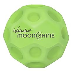 Waboba Moonshine Ball, Light Up Moon, Hyper Bouncy Glow In The Dark, Extra Bounce Land Ball – Green - 60x60x60 mm