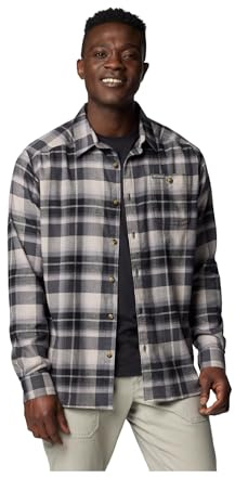 Columbia Mens Cornell Woods flanellskjorta långärmad skjorta, Svart/grå klassisk multi tartan, L