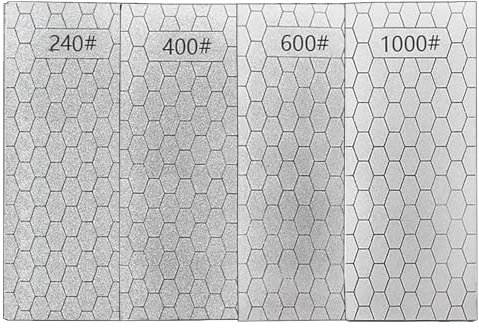 Diamond Sharpening Stone for 4 PCS Diamond Plate Honing Stone for Kitchen Sharpening Dull Knives Grindstone, 240/400/600/1000 Grit