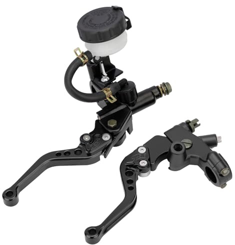 VG MOTO Motorcycle Brake Pump Lever 7/8 22mm Hydraulic Master Cylinder Reservoir Clutch CNC Left & Right Set Universal Replacement for Harley Honda Kawasaki Suzuki Yamaha (Black)