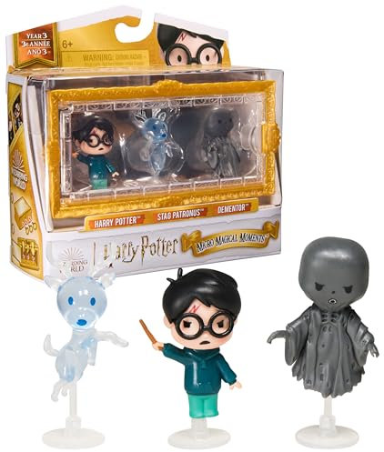 Wizarding World Harry Potter - Micro Magical Moments Sammelfiguren Multipack Patronus mit Harry Potter, Hirsch-Patronus, Dementor und Setzkasten, für Kinder ab 6 Jahren, Fanartikel