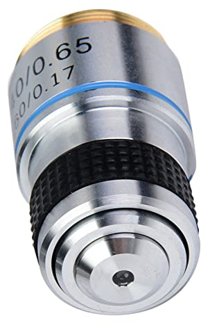Walfront Microscopio biológico con Objetivos acromáticos 40X 185, Lente de Objetivos acromáticos para microscopio biológico 160/0.17 Elimina Reflejos no deseados para Productos biológicos