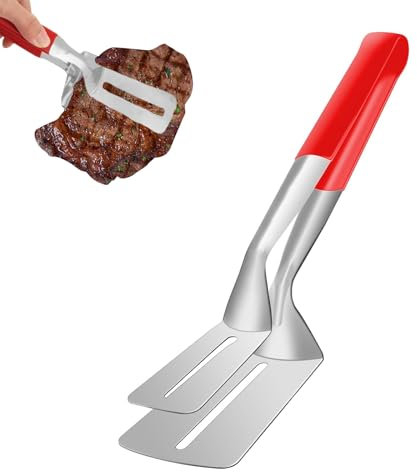 GUOYOU Spatola Cucina Pinze da Cucina Acciaio Inossidabile Pinze per Bistecca per Carne Multifunzionale Morsetti per bistecca Pinza per Grill per Bistecca Pala fritta Strumenti Cottura al Barbecue